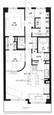 京都市右京区、マンションの間取り画像です