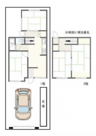 京都市伏見区醍醐京道町、中古一戸建ての間取り画像です