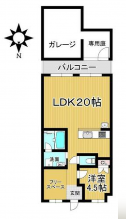 京都市南区唐橋赤金町、マンションの間取り画像です