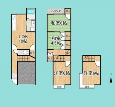 京都市伏見区桃山町丹後、中古一戸建ての間取り画像です