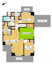 京都市伏見区桃山町和泉、マンションの間取り画像です
