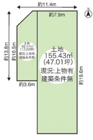 京都市南区八条源町、土地の間取り画像です