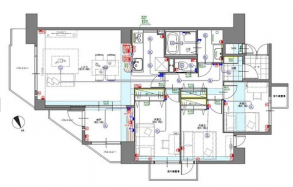 京都市伏見区深草新門丈町、マンションの間取り画像です