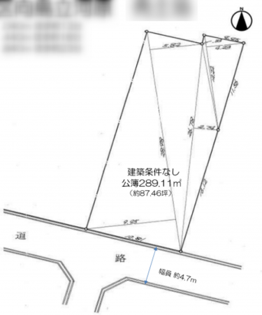 京都市伏見区向島立河原町、土地の間取り画像です