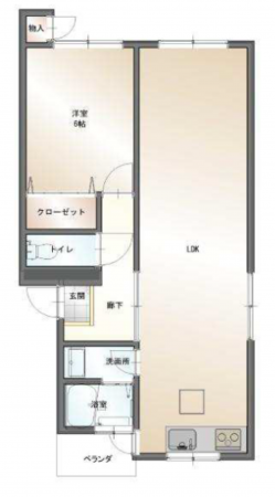 京都市伏見区納所町、マンションの間取り画像です