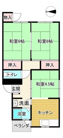 京都市伏見区納所町、マンションの間取り画像です