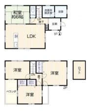 京都市伏見区深草七瀬川町、中古一戸建ての間取り画像です