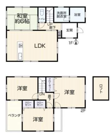 京都市伏見区深草七瀬川町、中古一戸建ての間取り画像です