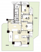 京都市伏見区深草関屋敷町、マンションの間取り画像です