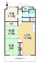 京都市伏見区向島二ノ丸町、マンションの間取り画像です