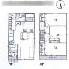 京都市伏見区深草直違橋片町、新築一戸建ての間取り画像です