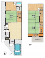 京都市伏見区深草東伊達町、中古一戸建ての間取り画像です