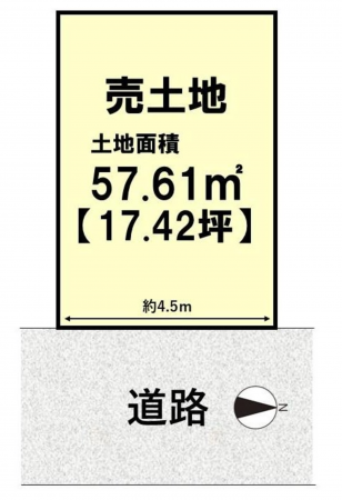 京都市南区東九条西明田町、土地の間取り画像です