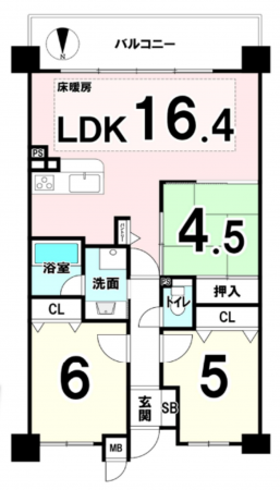 京都市伏見区深草池ノ内町、マンションの間取り画像です