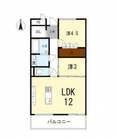 京都市南区吉祥院御池町、マンションの間取り画像です