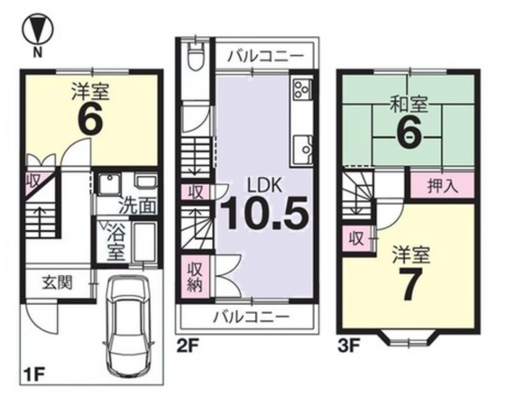 京都市伏見区深草善導寺町、中古一戸建ての間取り画像です