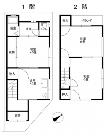 京都市伏見区淀池上町、中古一戸建ての間取り画像です