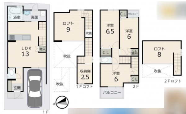 京都市伏見区桃山水野左近西町、新築一戸建ての間取り画像です