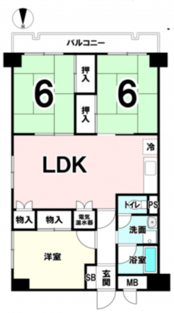 京都市南区久世高田町、マンションの間取り画像です