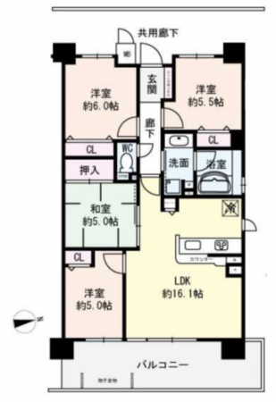 京都市伏見区深草越後屋敷町、マンションの間取り画像です