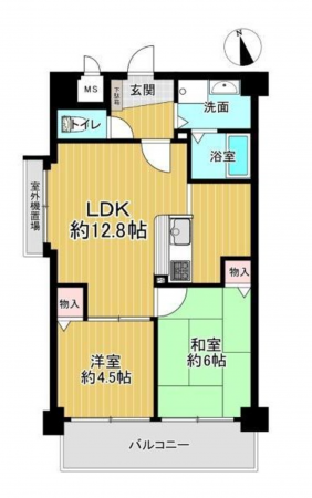 京都市伏見区京町、マンションの間取り画像です