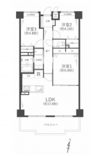 京都市伏見区石田桜木、マンションの間取り画像です