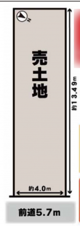 京都市南区吉祥院船戸町、土地の間取り画像です