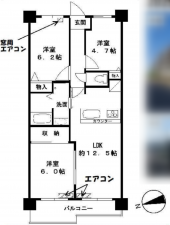 京都市伏見区石田大山町、マンションの間取り画像です