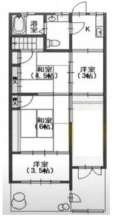 京都市伏見区深草極楽町、中古一戸建ての間取り画像です