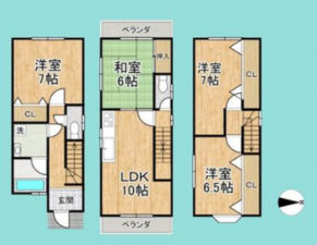 京都市伏見区羽束師志水町、中古一戸建ての間取り画像です