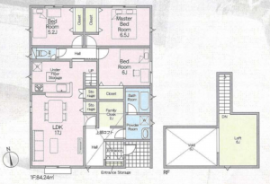京都市伏見区淀樋爪町、新築一戸建ての間取り画像です