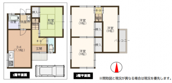 京都市伏見区醍醐御霊ケ下町、中古一戸建ての間取り画像です