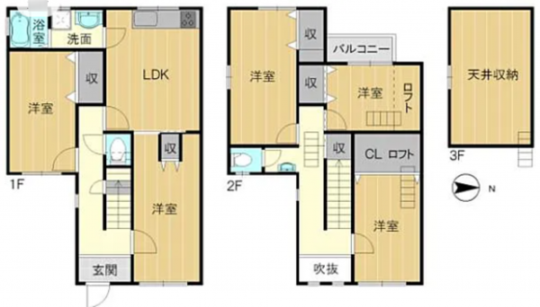 京都市南区久世大薮町、中古一戸建ての間取り画像です