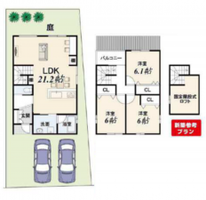 京都市伏見区向島吹田河原町、土地の建築プラン例画像です