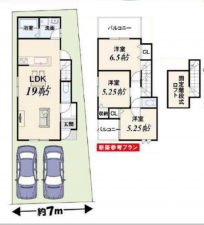 京都市伏見区桃山町遠山、土地の建築プラン例画像です
