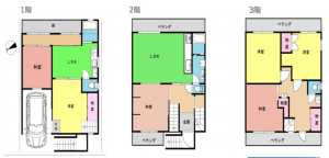 京都市伏見区深草平田町、中古一戸建ての間取り画像です