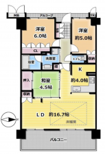 京都市伏見区小栗栖森ケ淵町、マンションの間取り画像です