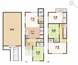 京都市伏見区竹田七瀬川町、中古一戸建ての間取り画像です