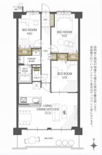 京都市伏見区新中町、マンションの間取り画像です