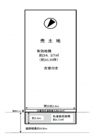 京都市伏見区淀美豆町、土地の間取り画像です