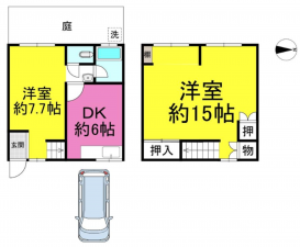 京都市伏見区醍醐京道町、中古一戸建ての間取り画像です