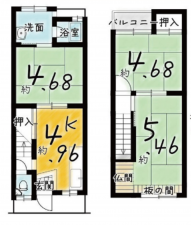 京都市南区久世中久世町、中古一戸建ての間取り画像です