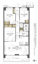 京都市伏見区舞台町、マンションの間取り画像です