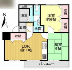 京都市伏見区深草正覚町、マンションの間取り画像です