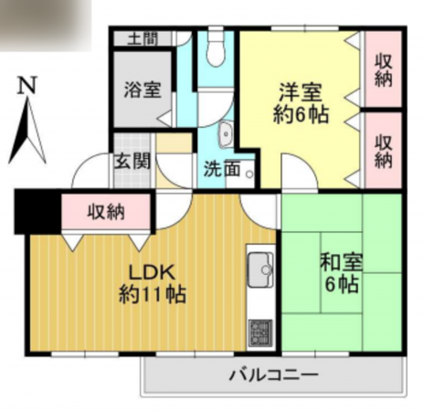 京都市伏見区深草正覚町、マンションの間取り画像です