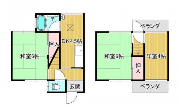 京都市伏見区羽束師鴨川町、中古一戸建ての間取り画像です