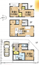 京都市伏見区醍醐外山街道町、新築一戸建ての間取り画像です