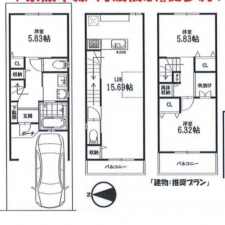 京都市伏見区住吉町、土地の建築プラン例画像です