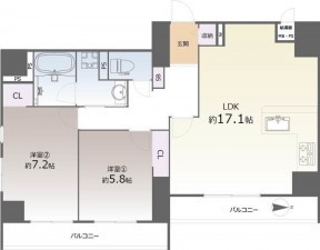 京都市伏見区東町、マンションの間取り画像です