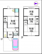 京都市伏見区横大路三栖大黒町、中古一戸建ての間取り画像です
